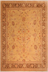 handmade Traditional Kafkaz Tan Brown Hand Knotted RECTANGLE 100% WOOL area rug 8 x 10